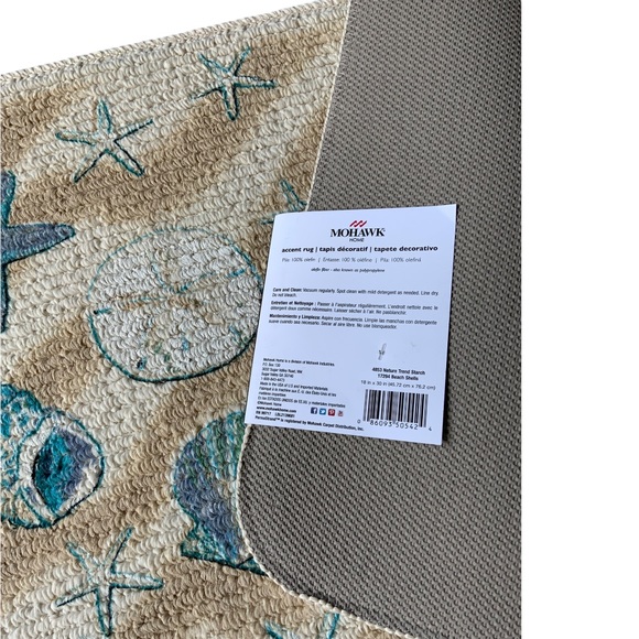 Mohawk Beach Coastal Nautical Shells Accent Rug 18” x 30” - Picture 5 of 8